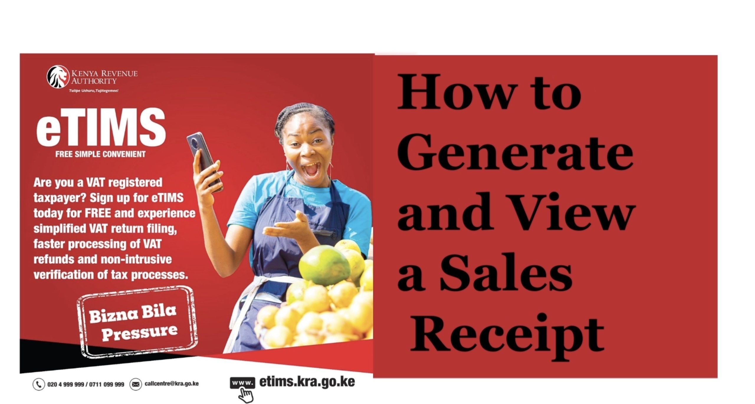 eTIMS: HOW TO GENERATE AND VIEW A SALES RECEIPT | Service traders only