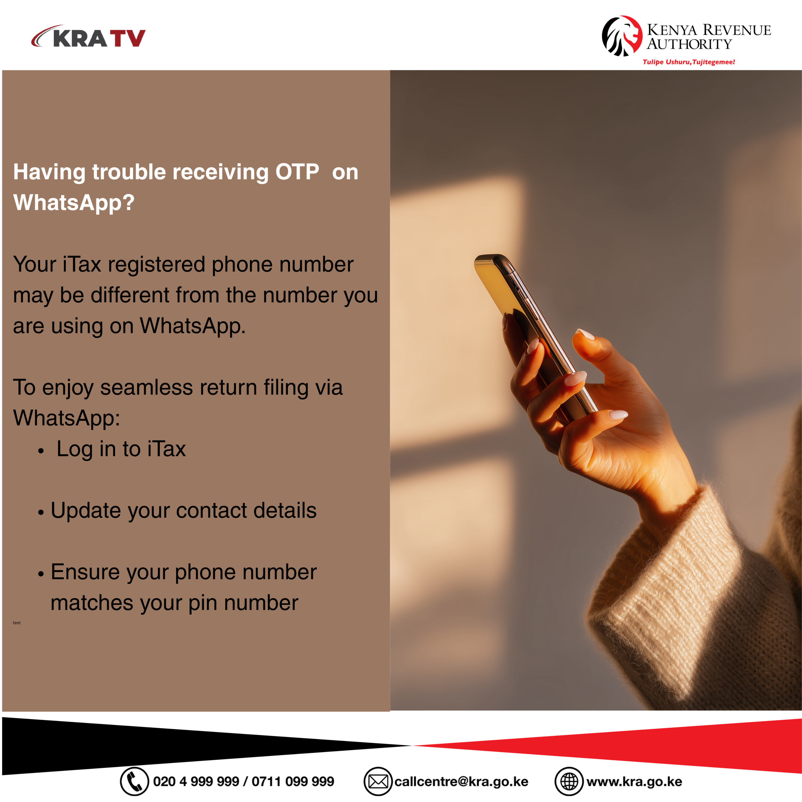 How to change your phone  contact details on itax